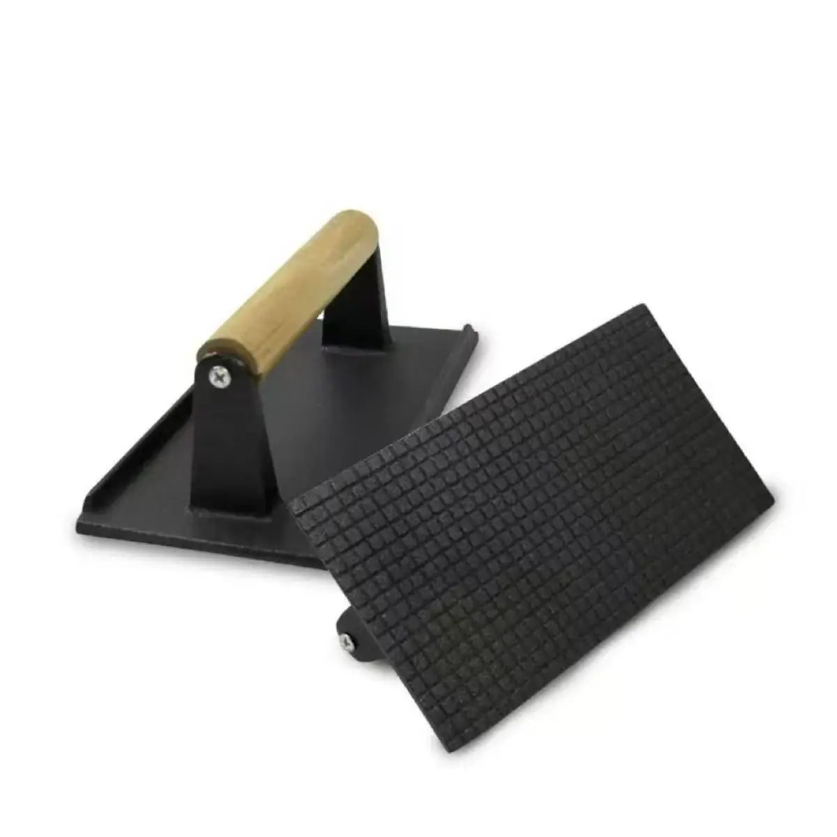 Cast Iron Steak Burger Press Round Rectangular Uncoated
