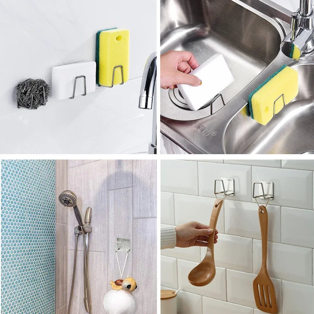Sponge Rack Self-Adhesive Sink Sponge Drain Rack 304