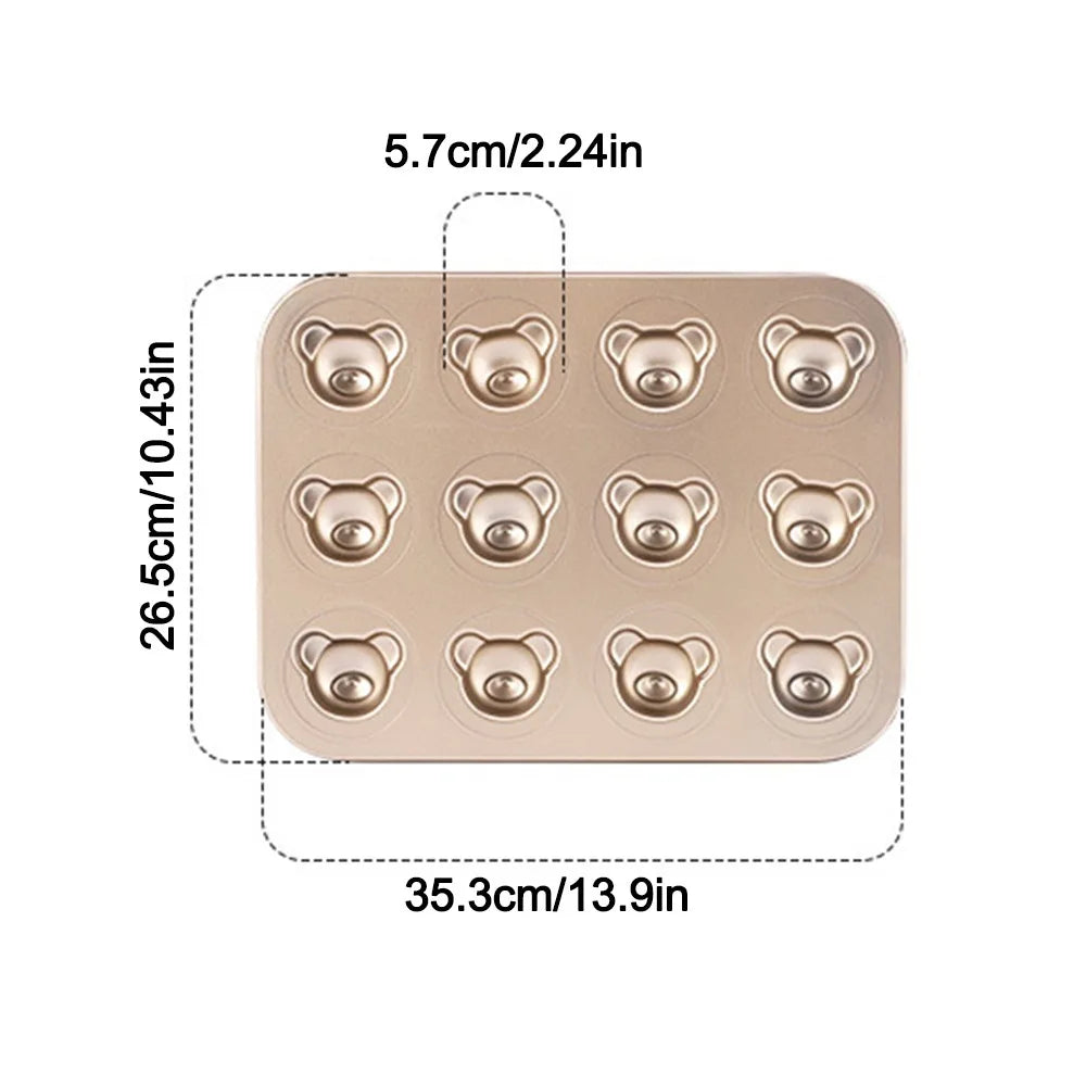 Cute 6/12 Cavity Cake Mold Non Stick Carbon