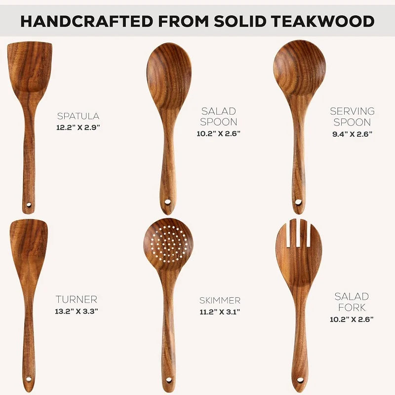 Wooden Utensils Sets Acacia Wood Long Handle Spatula