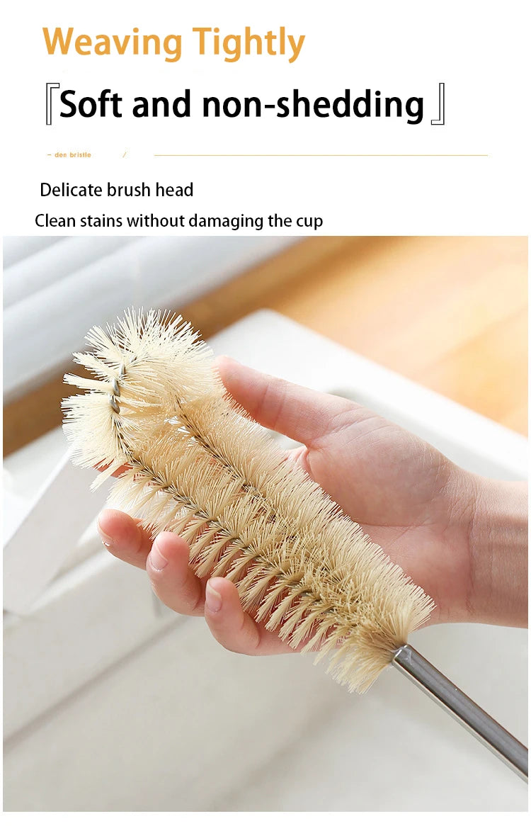 Wooden Bottle Cleaning Brush Long Handle - Glass