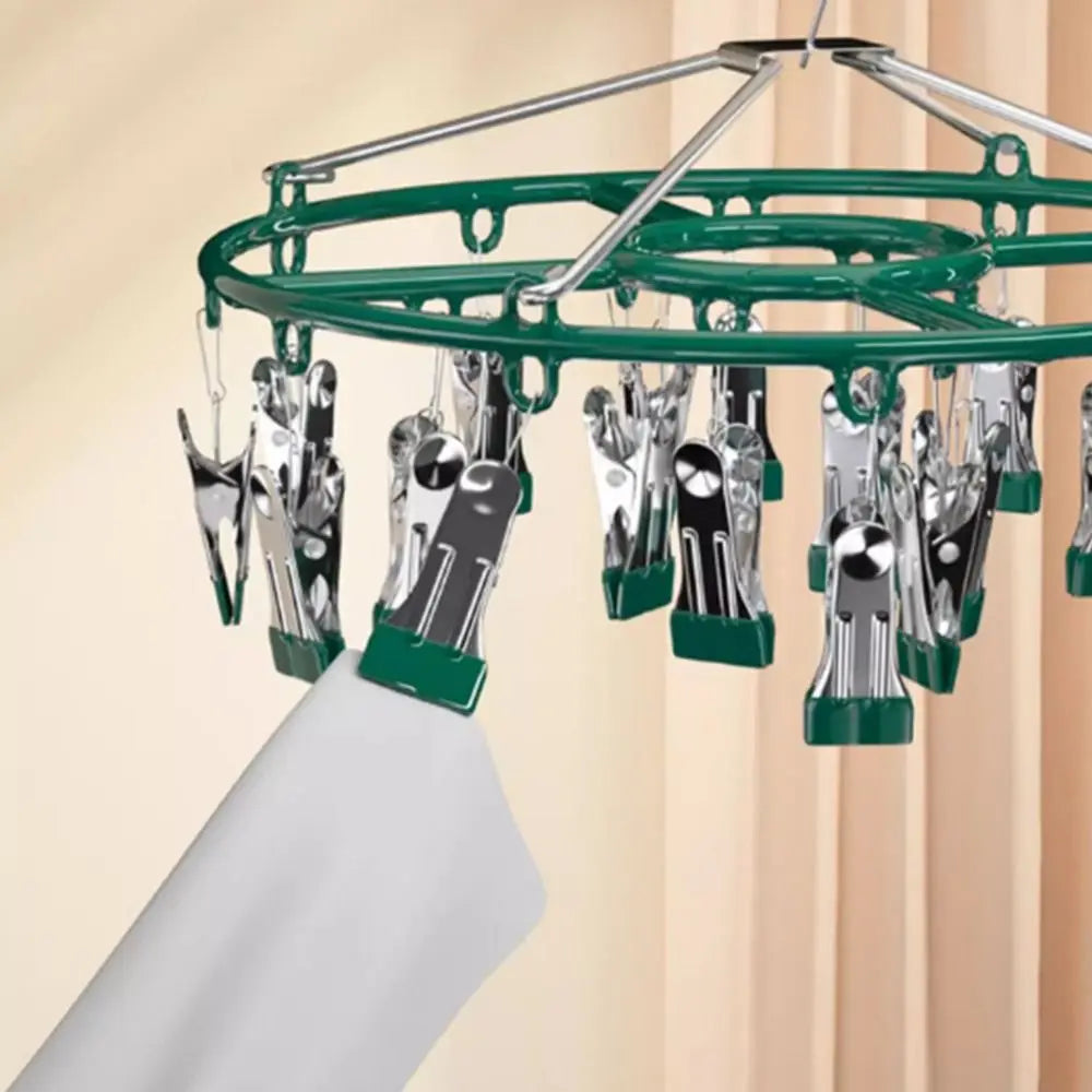 Stainless Steel Clothes Drying Rack Non-Slip 18/24 Clips