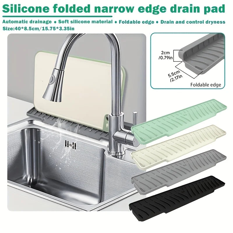 1pcs Faucet Silicone Mat Bathroom Anti-Slip Sink Drain
