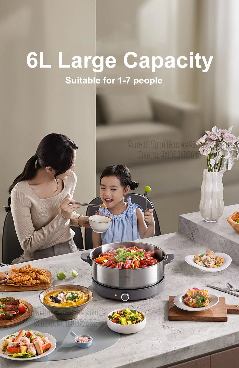 Supor 220v Multi Cookers Split Electric Pot 1-7