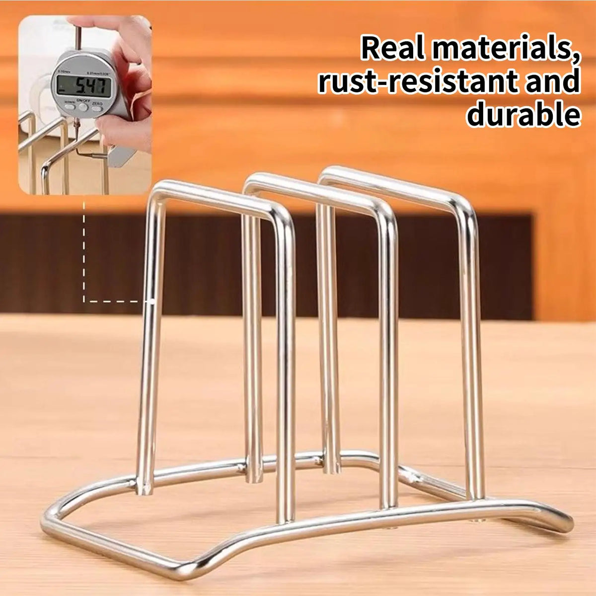 Chopping Board Rack Space-Saving Stainless Steel Pot Lid