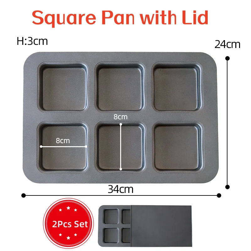 6-Cavity Mini Round Hamburger Baking Pan Sandwich Bread