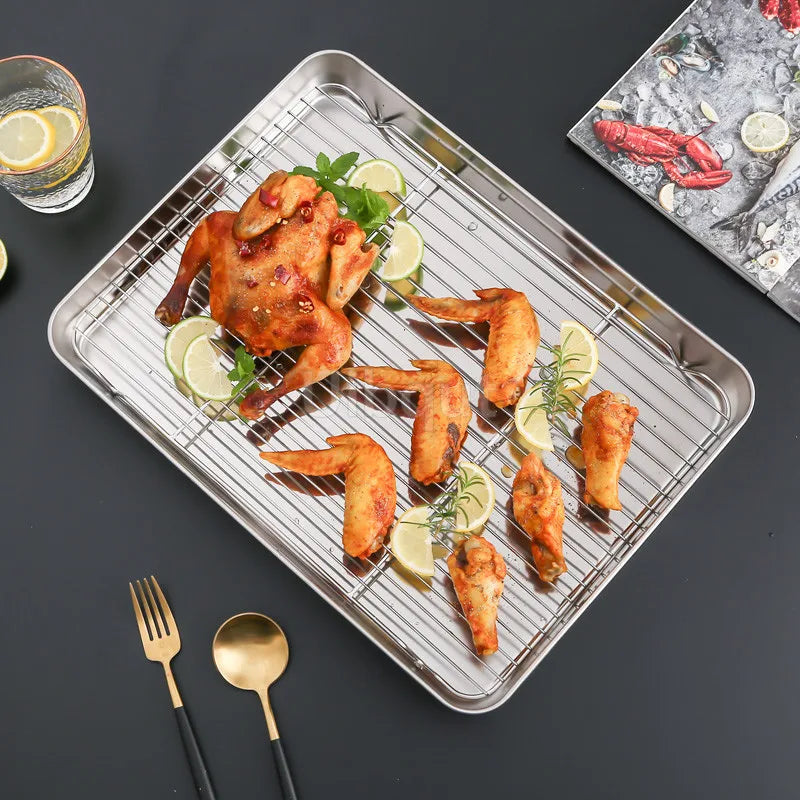304 Stainless Steel Baking Tray Plate Bbq Tray