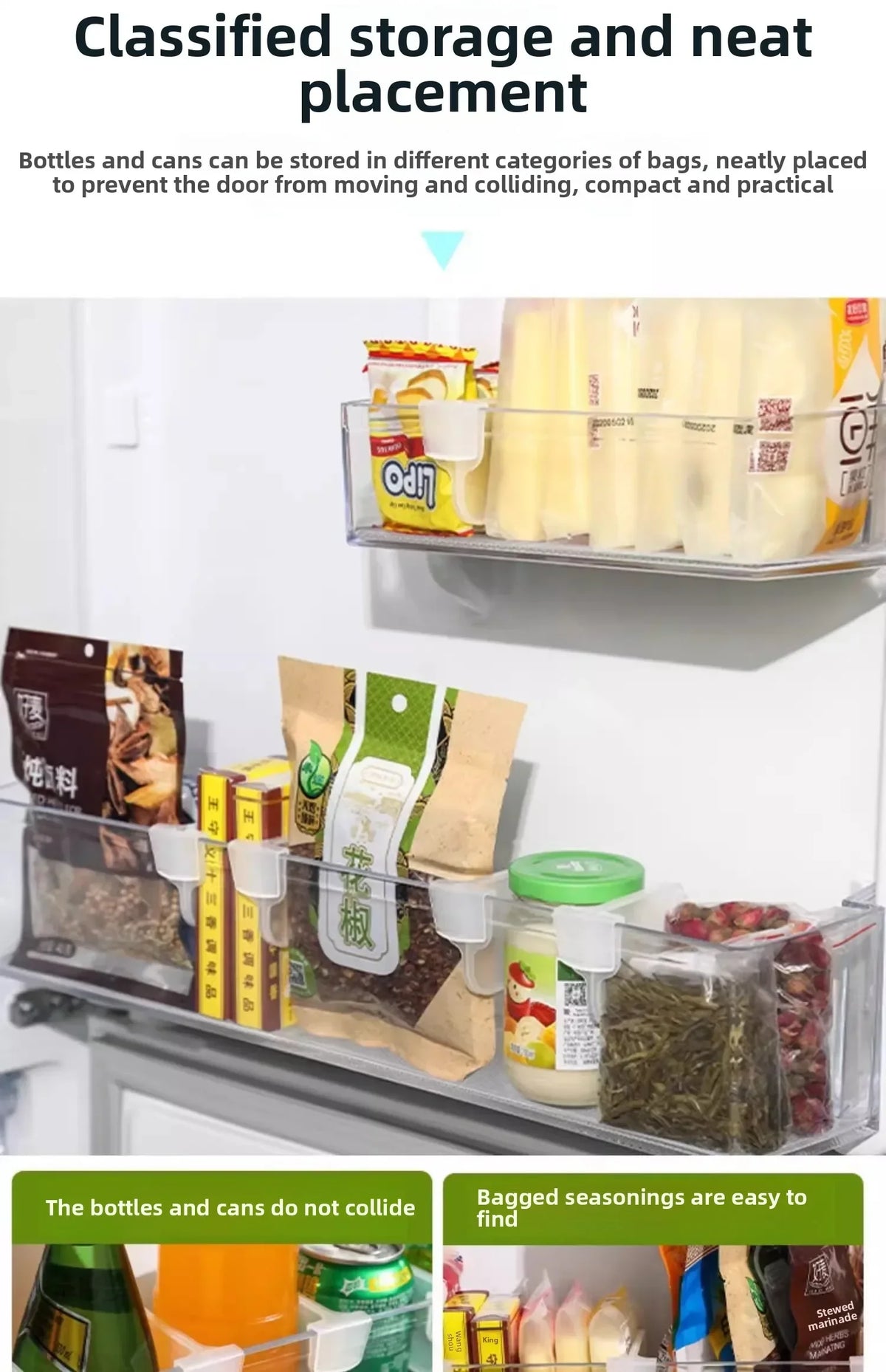 Efficient Refrigerator Organizer Shelf Storage Dividers Eggs