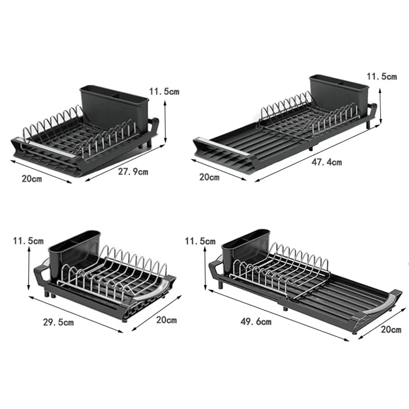 1pcs Expandable Small Dish Organizer Shelf Drying Counter