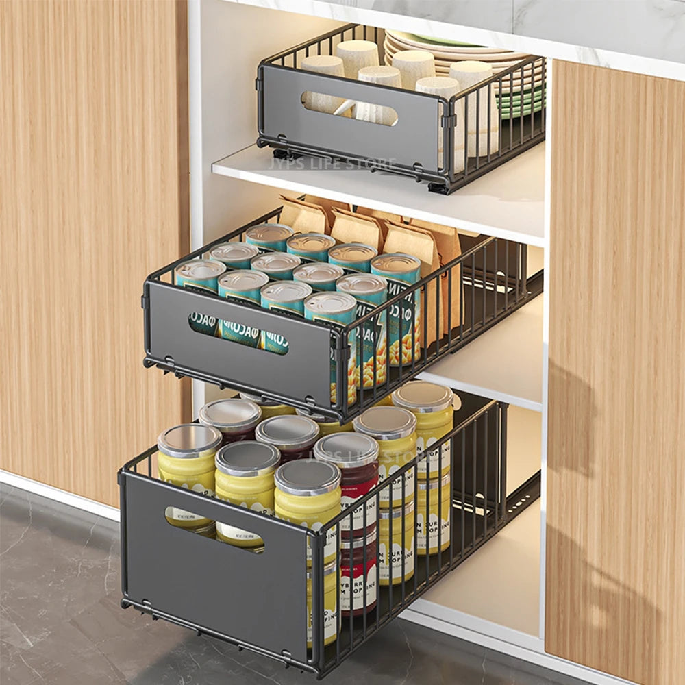 Storage Rack Pull Out Cabinet Organizer Slide Drawer