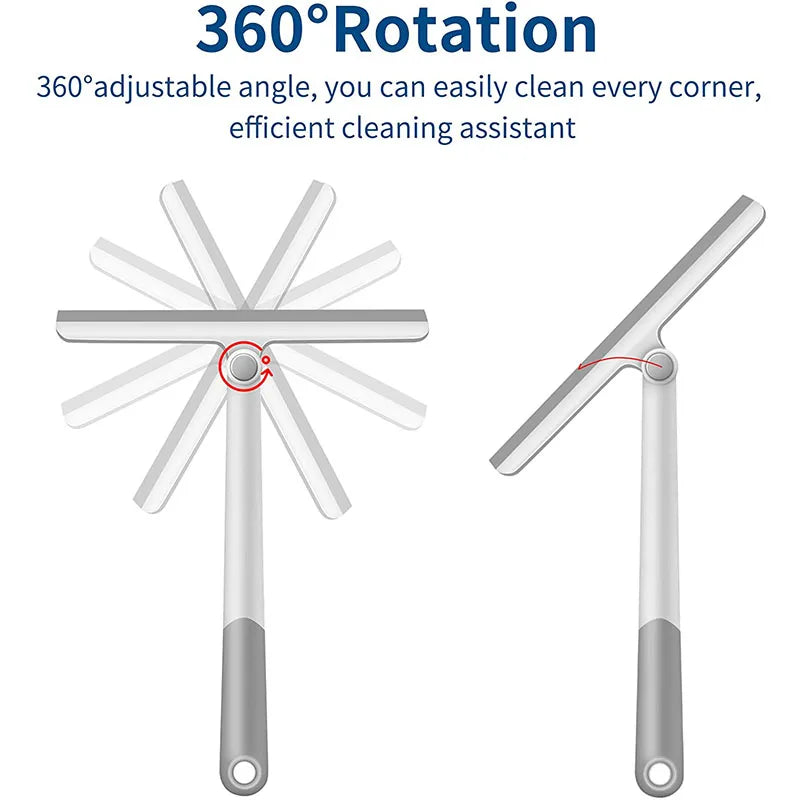 360 Degree Rotatable Shower Squeegee Glass Wiper Scraper