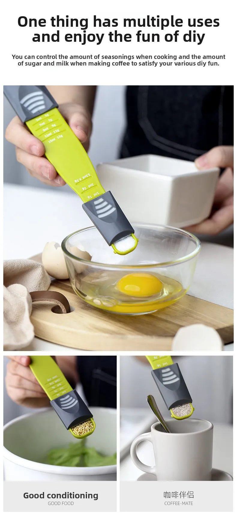 Adjustable Measuring Spoon Scale Gram-Controlled Salt Milk Powder