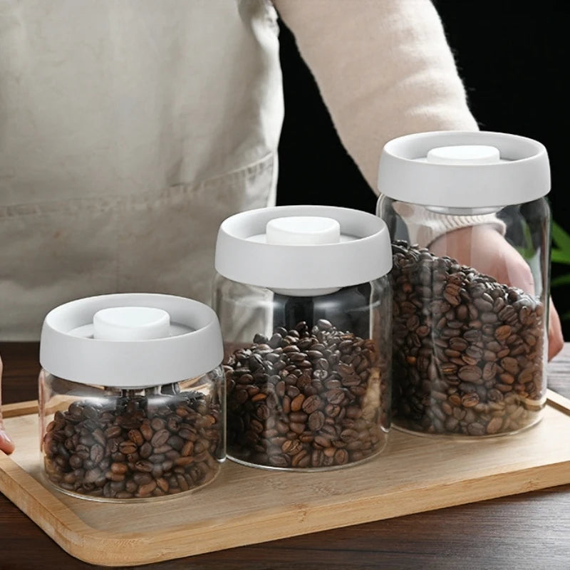Coffee Beans Vacuum Sealed Tank Glass Sealed Jar