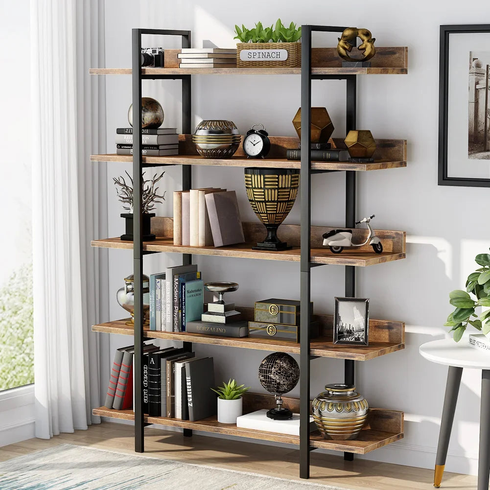 Tribesigns Bookshelf Storage Rack Standing Shelf Tier Industrial