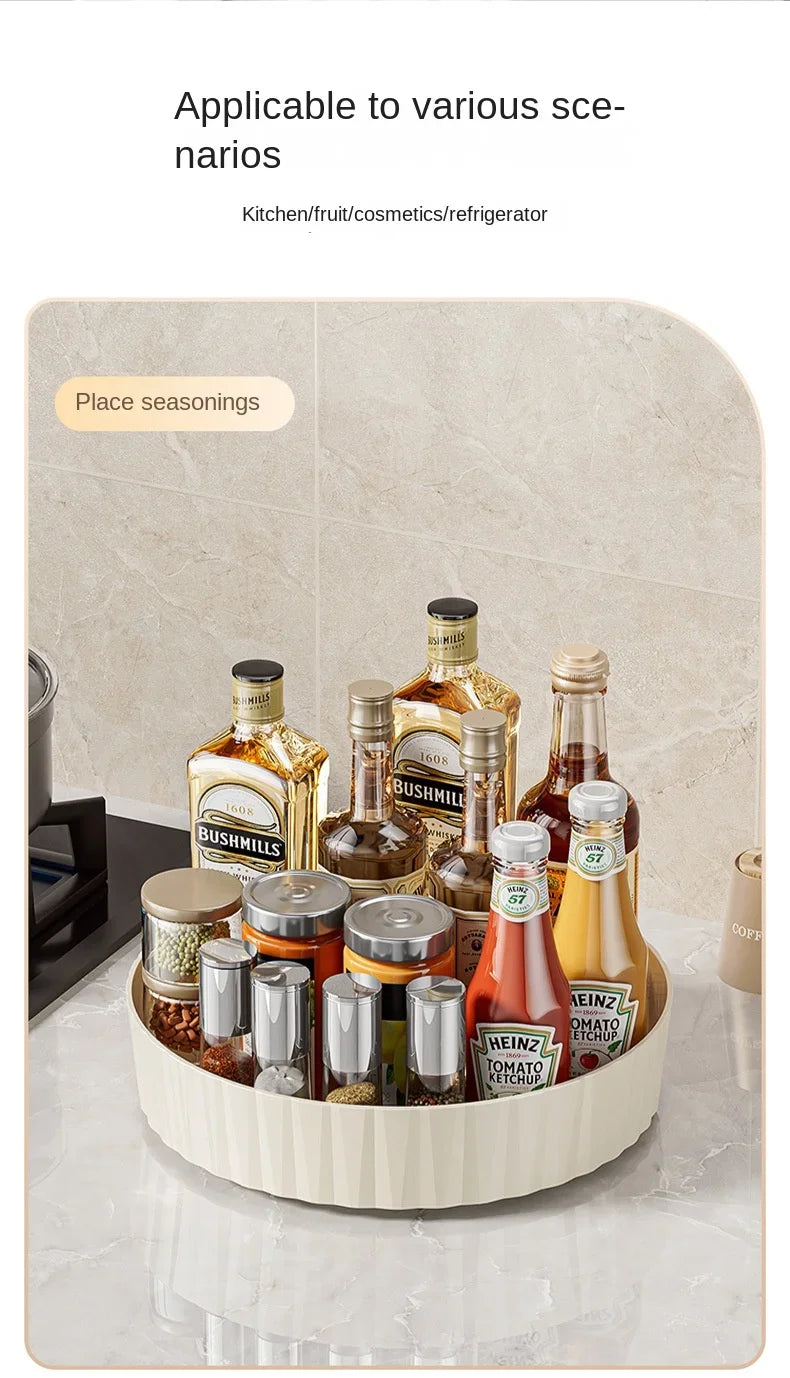 360 Rotating Seasoning Storage Tray Pantry Cabinet Turntable