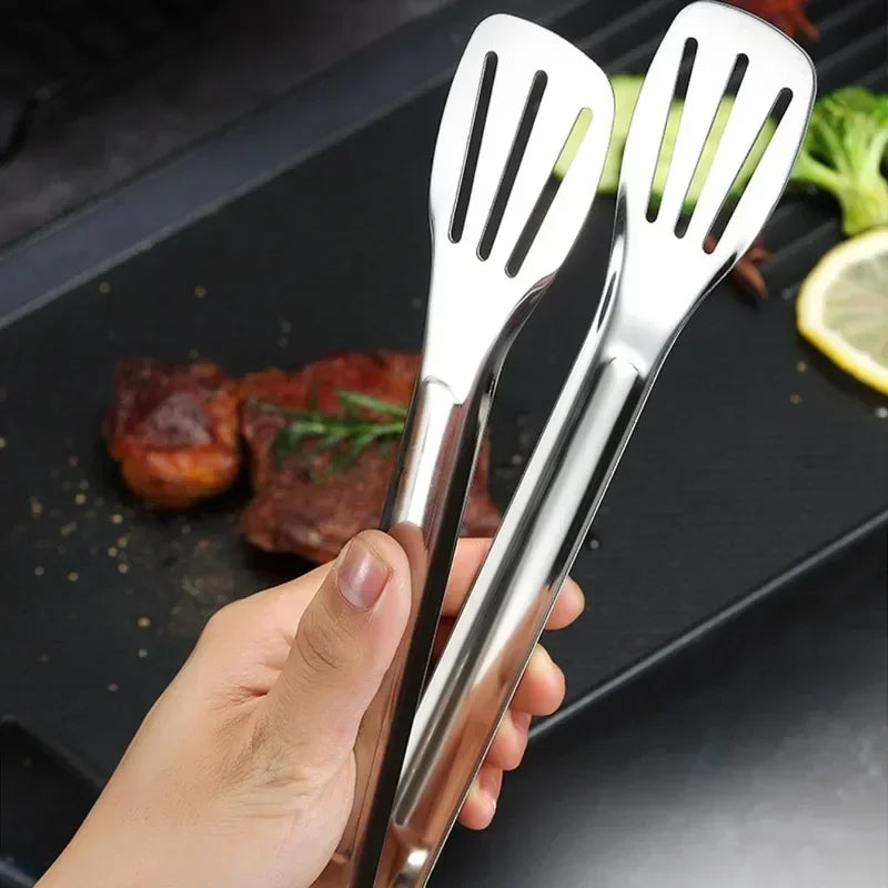 304 Stainless Steel Food Tongs Bbq Non Slip