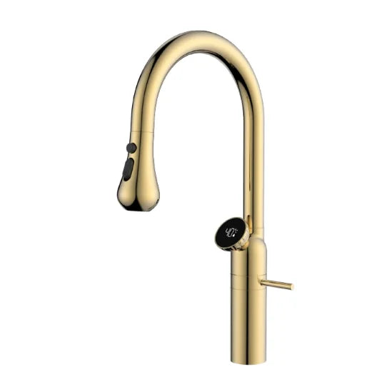 Jieni Rose Gold Faucet 360 Swivel 3-Way Brass