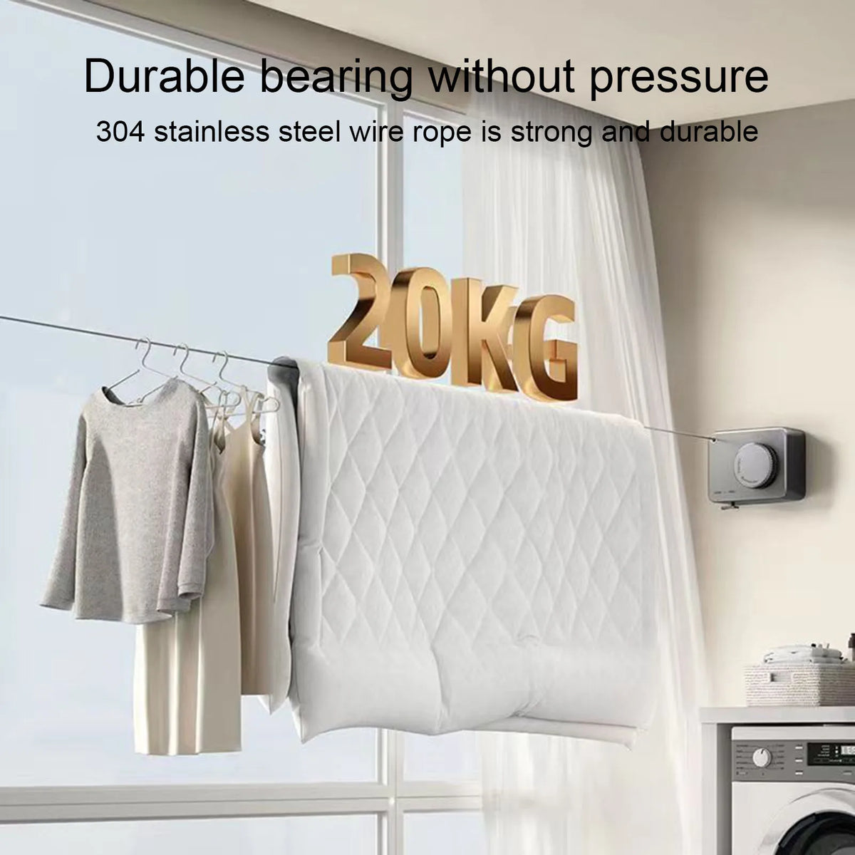 1m/4 2m Retractable Clothesline Stainless Seel Clothes-Drying