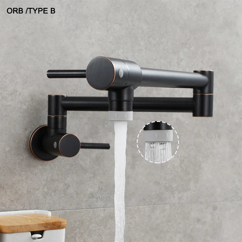 Brass Pot Filler Tap Wall Mount Foldable Faucet