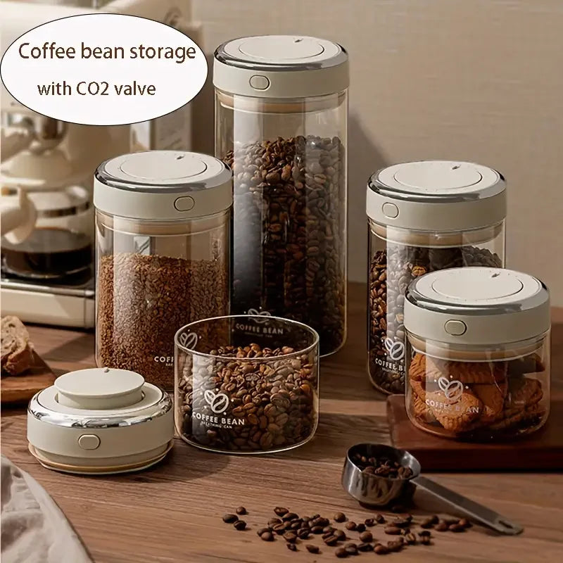 500/1100/1700 Coffee Beans Vacuum Sealed Tank Glass Food