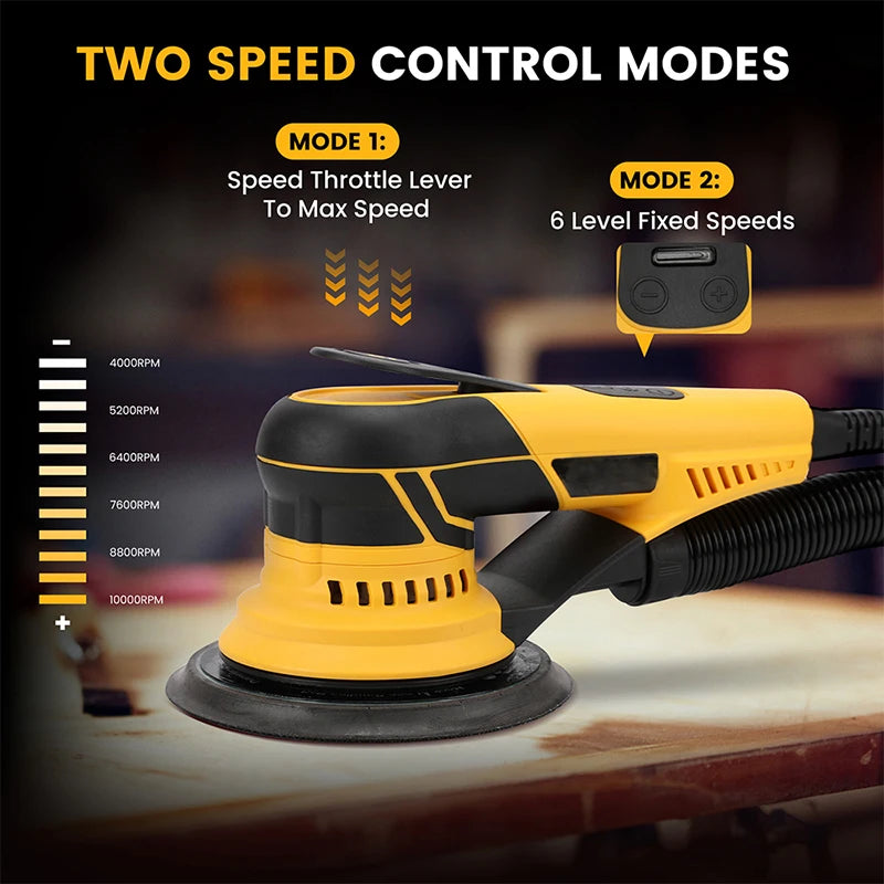 Mini Electric Sander Random Orbital Drywall Sanders Speed