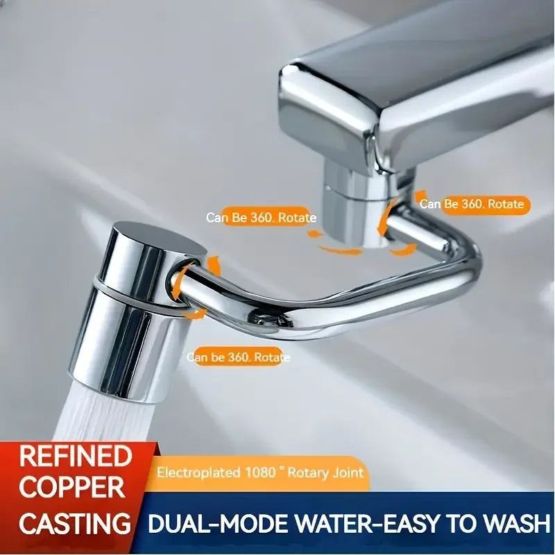 1pc 1080 Swivel Stainless Steel Faucet Extender Universal