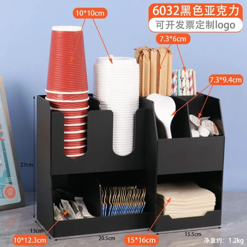 Creative Coffee Shop Bar Paper Cup Straw Storage