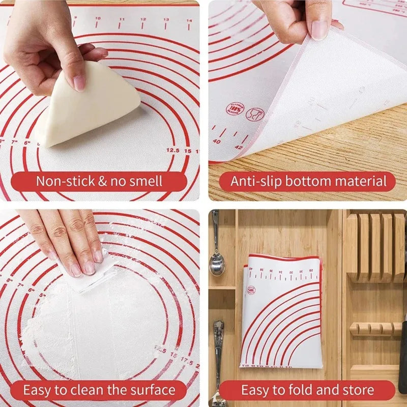 Silicone Baking Mat Kneading Pad Dough Mat Pizza