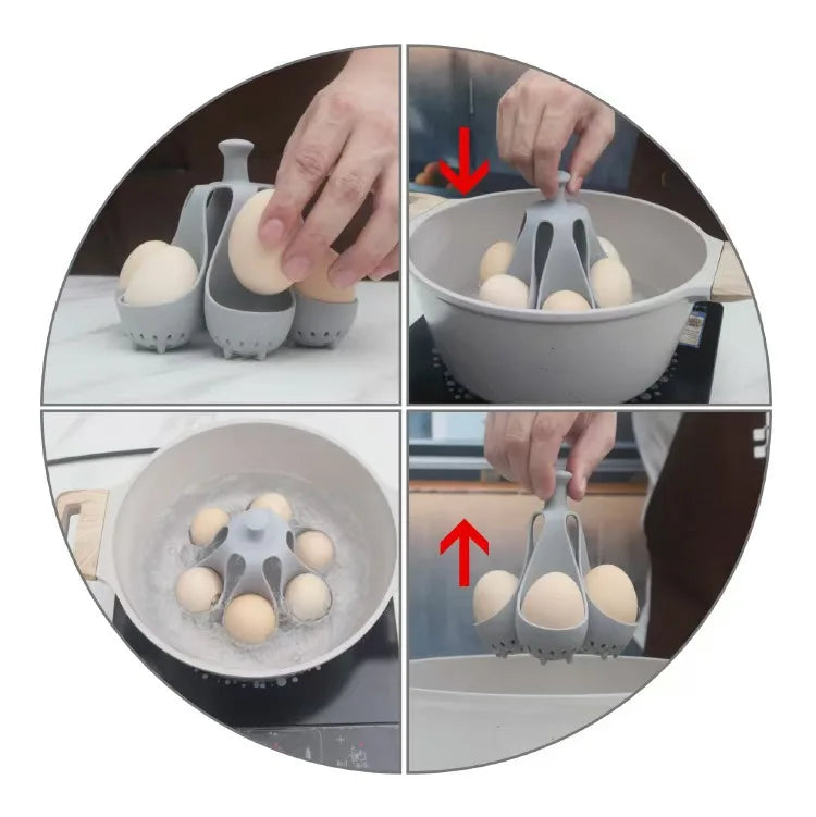 1/2pc Silicone Egg Boiler Rack 4/6 Hole Egg