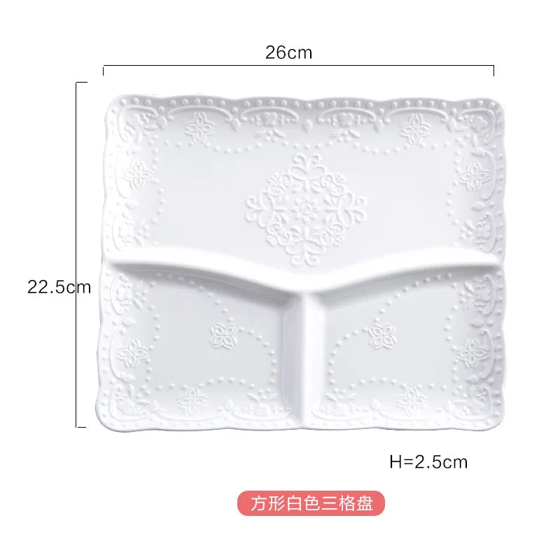 Children Ceramic Butterfly Divided Plate Breakfast Plate Japanese