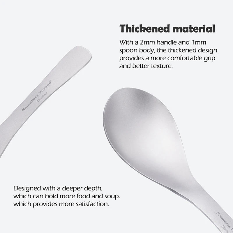 Boundless Voyage Titanium Spoon Carry Bag Outdoor Flatware