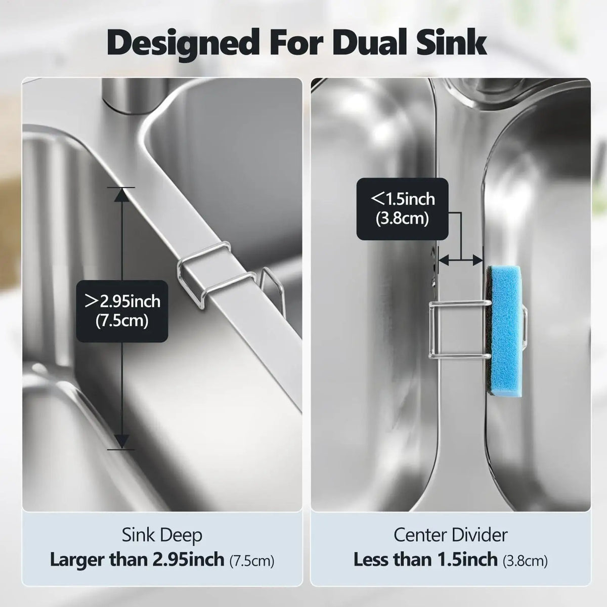 Dish Sink Sponge Holder Stainless Steel Quick Draining