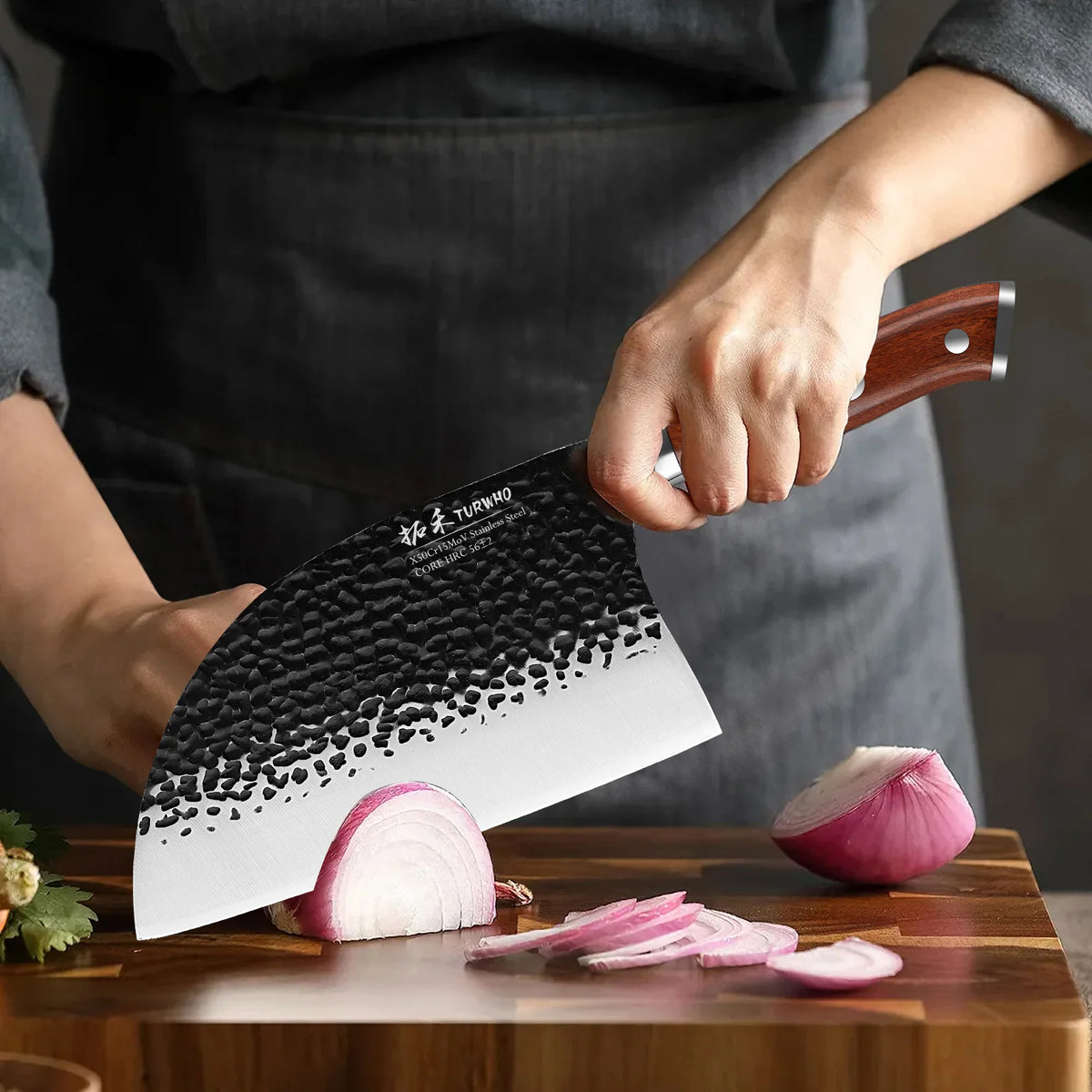 Turwho Japanese Hand Forged Butcher Knife X50cr15mov Stainless