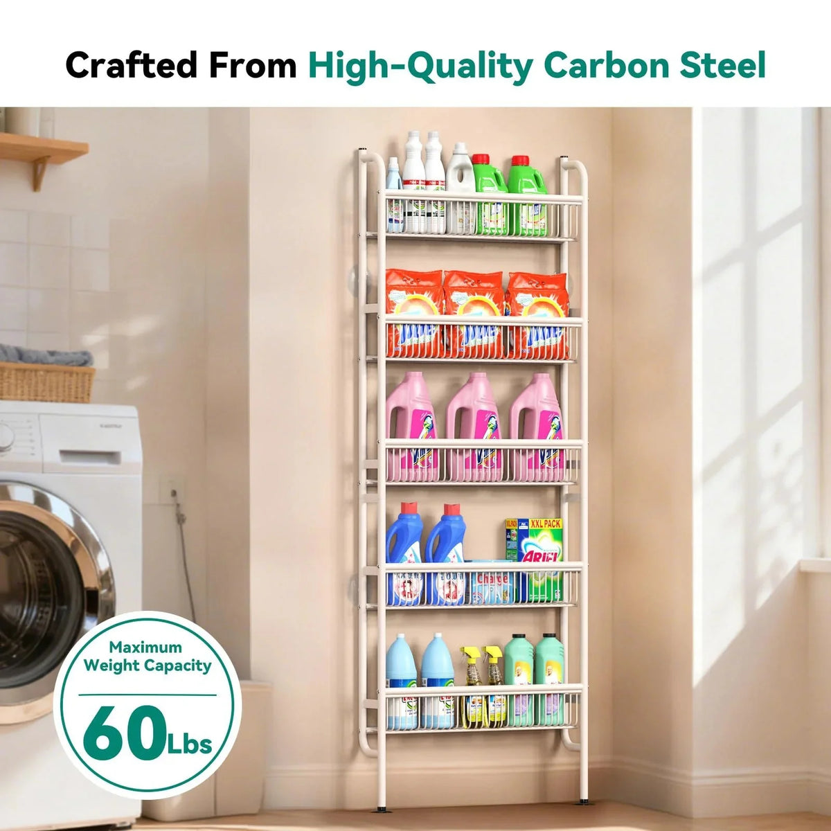 Behind Door Slim Storage Rack Narrow Organizer Shelf