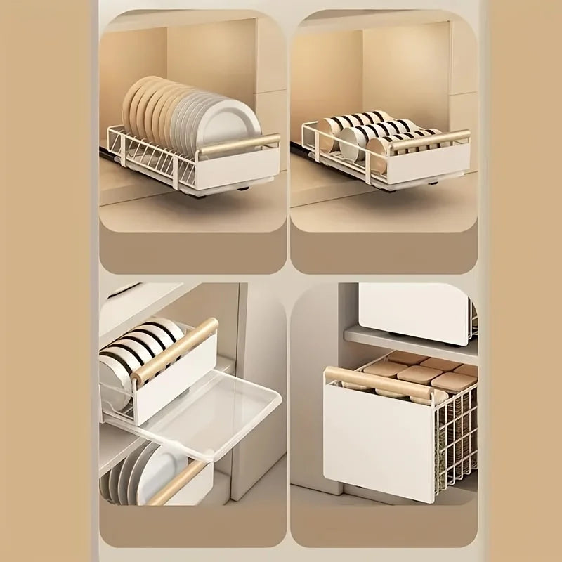 Space-Saving Drawer Organizer Pull Out Storage Rack Storing
