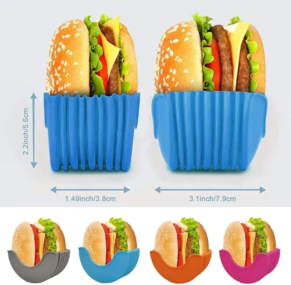 Reusable Burger Rack Useful Silicone Frame Burger Holder