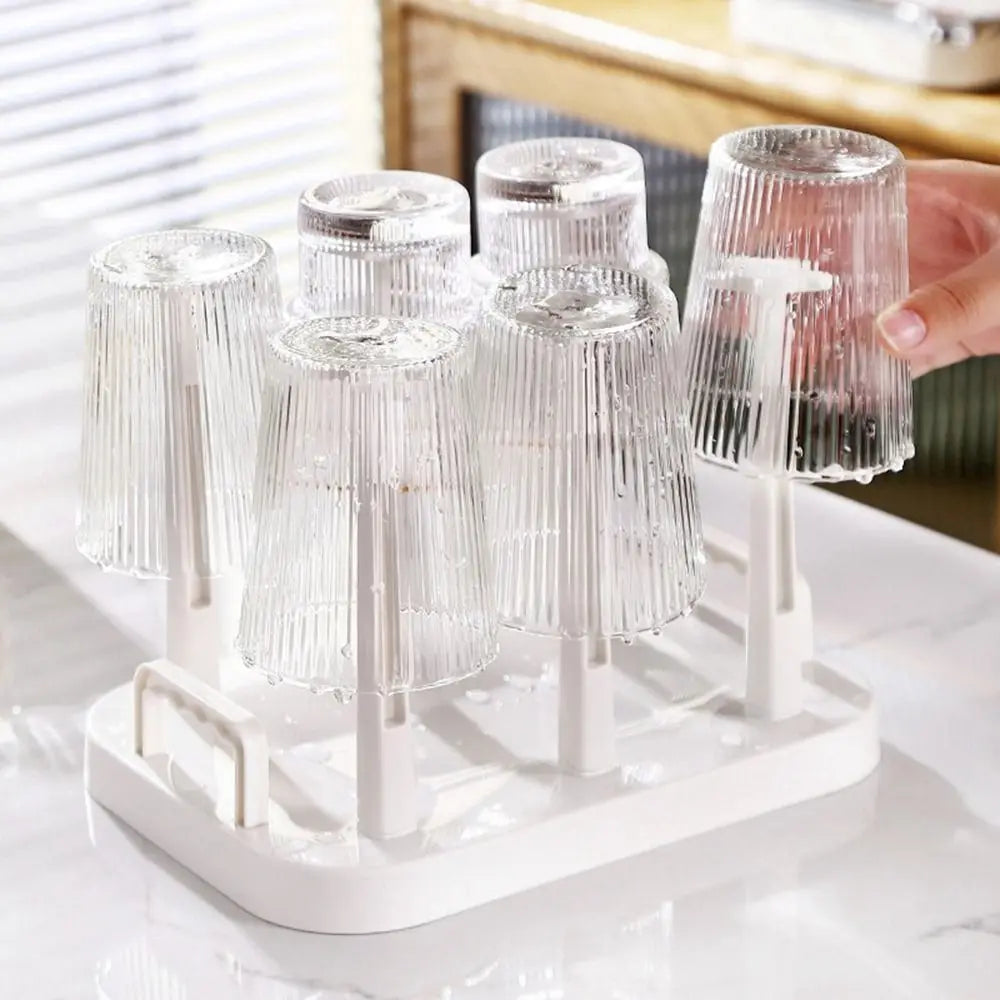 Plastic Cup Drying Rack Large Capacity Upside-Down Glass