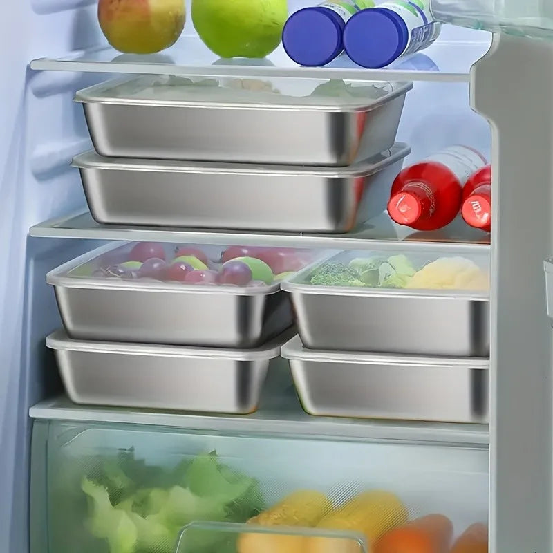 10pcs Stainless Steel Food Storage Container Meal Prep