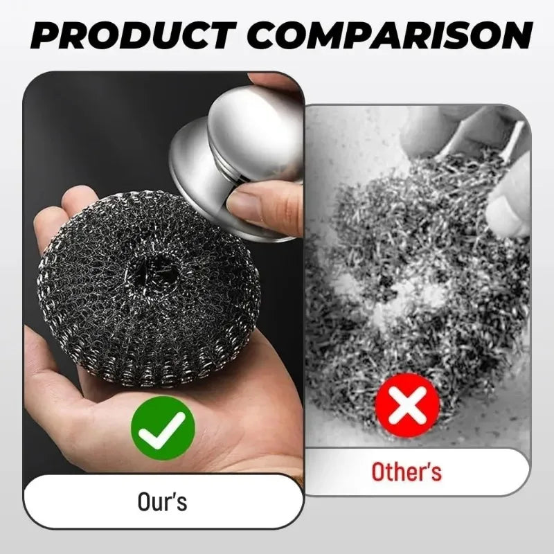 Stainless Steel Pot Brush Handle Robust Metal Ball