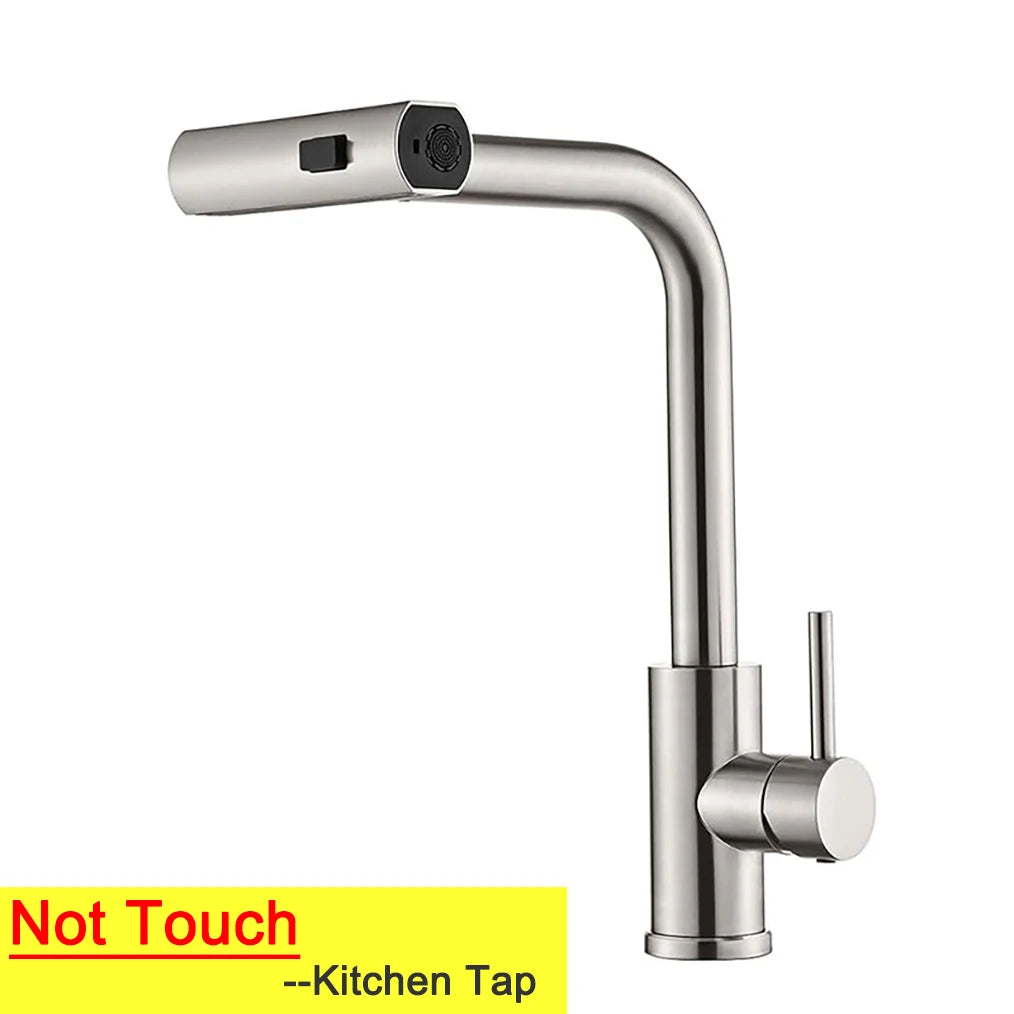 Touch Waterfall Faucet Brushed Gold Cold Pull Out