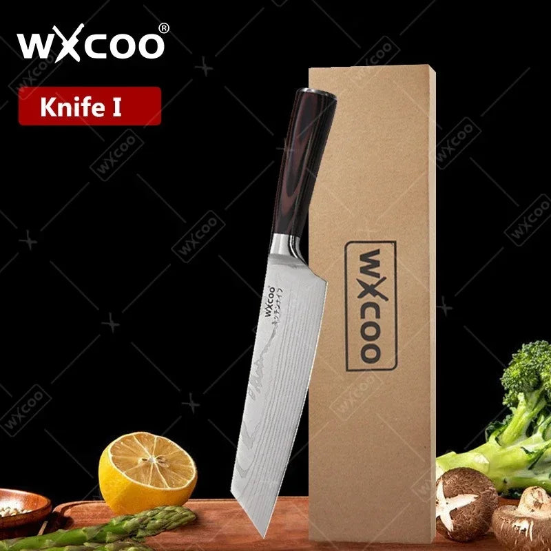 Wxcoo Damascus Pattern Chef Knife Professional Japanese Knives