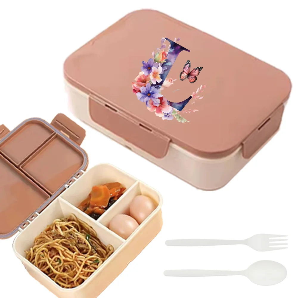 Flip Lid Compartment Lunch Box Food Organizer Case