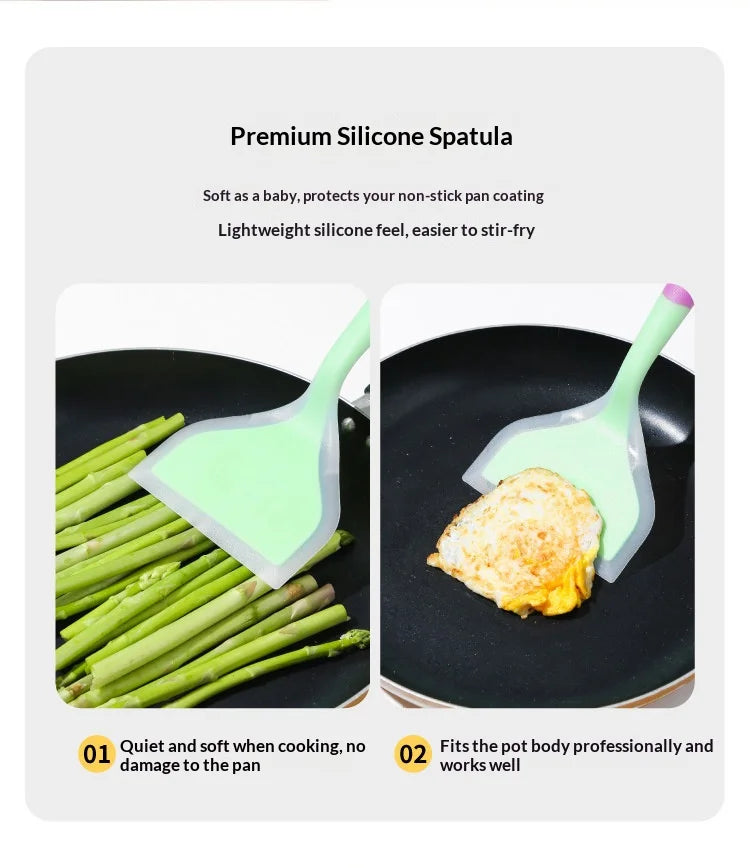 Silicone Spatula Wide Cooking Shovel Non-Stick Scraper Turner