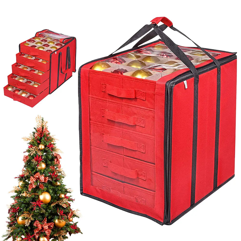 Christmas Ball Ornament Storage Box Layers Store Up