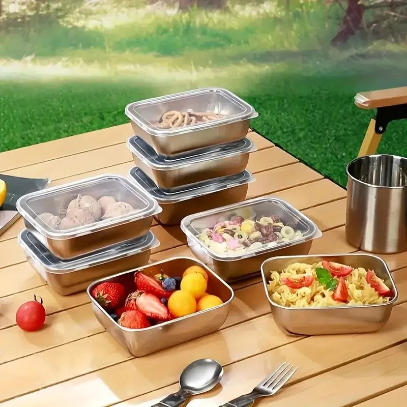 5pcs Stainless Steel Food Storage Stackable Meal Prep