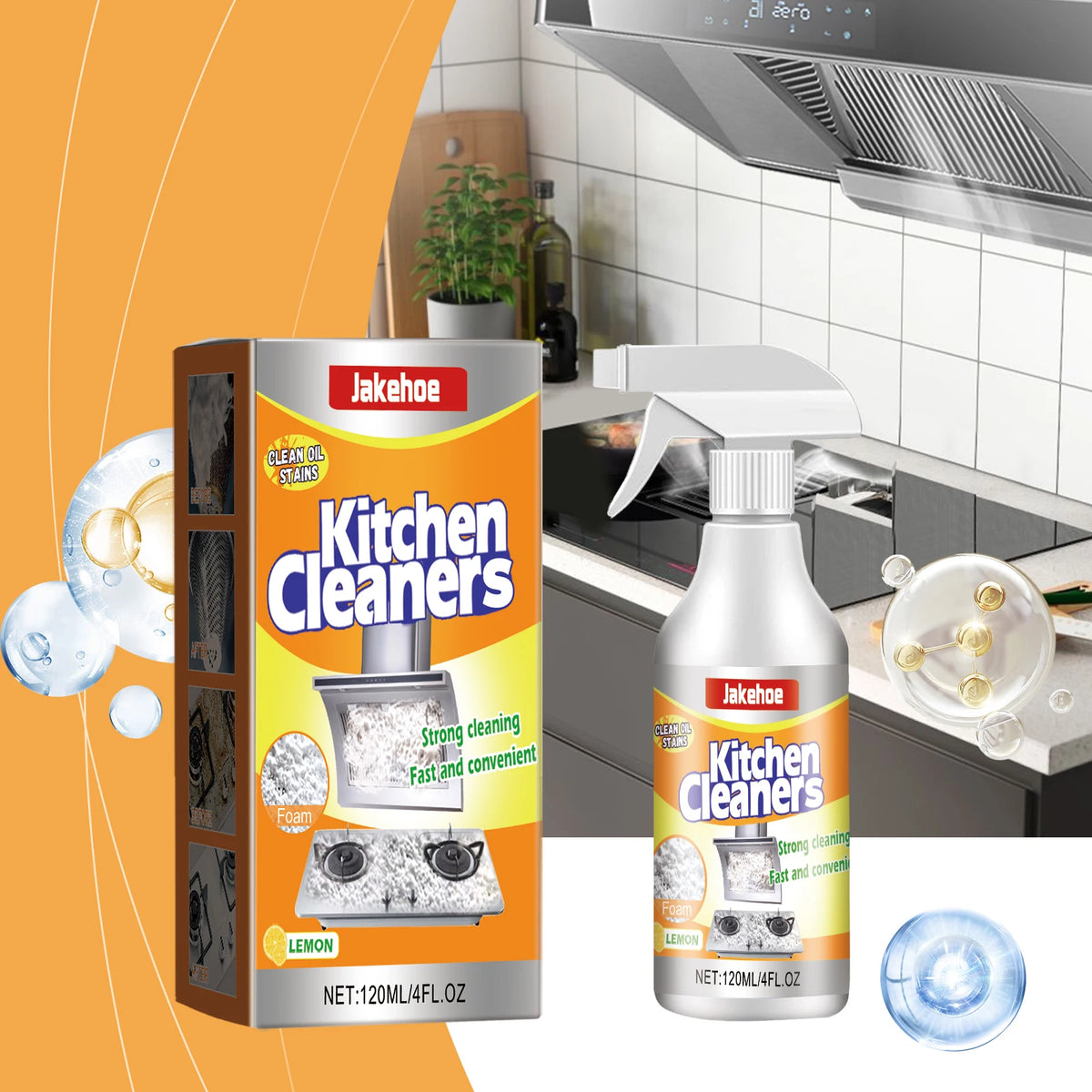 Foam Cleaner Powerful Dissolving Removing Stubborn Oil Stains