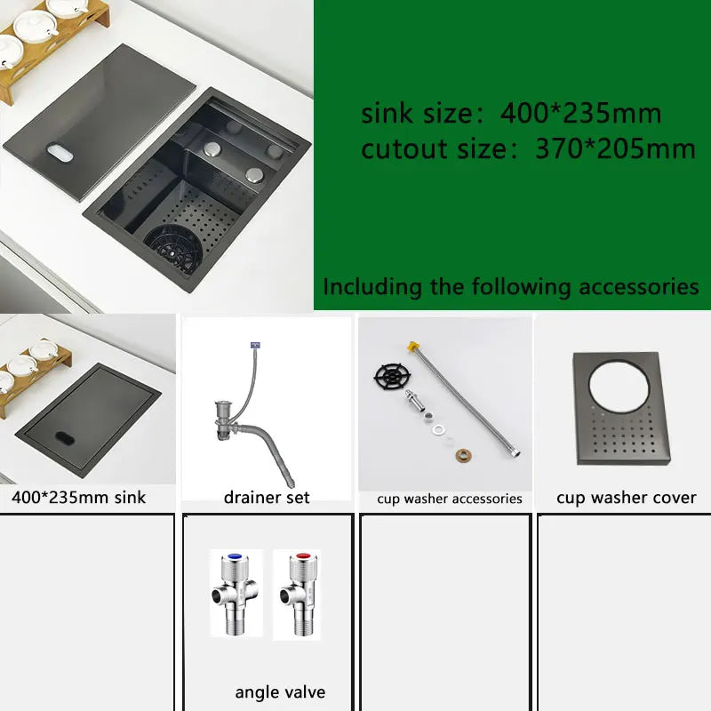 Mini Bar Sink Matte Black Nano Coating Cup