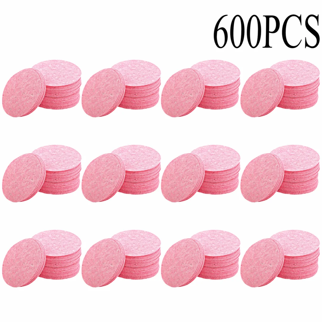 50-1000pcs Compress Face Wash Puff Natural Wood Pulp
