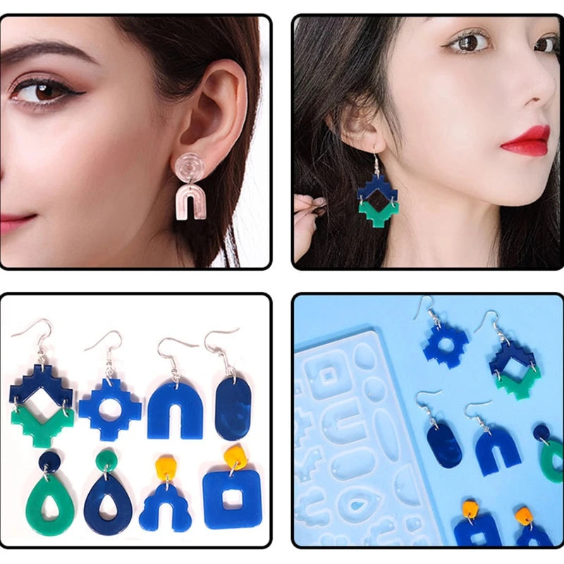 Shiny Glossy Stripe Earring Molds Resin Silicone Mold