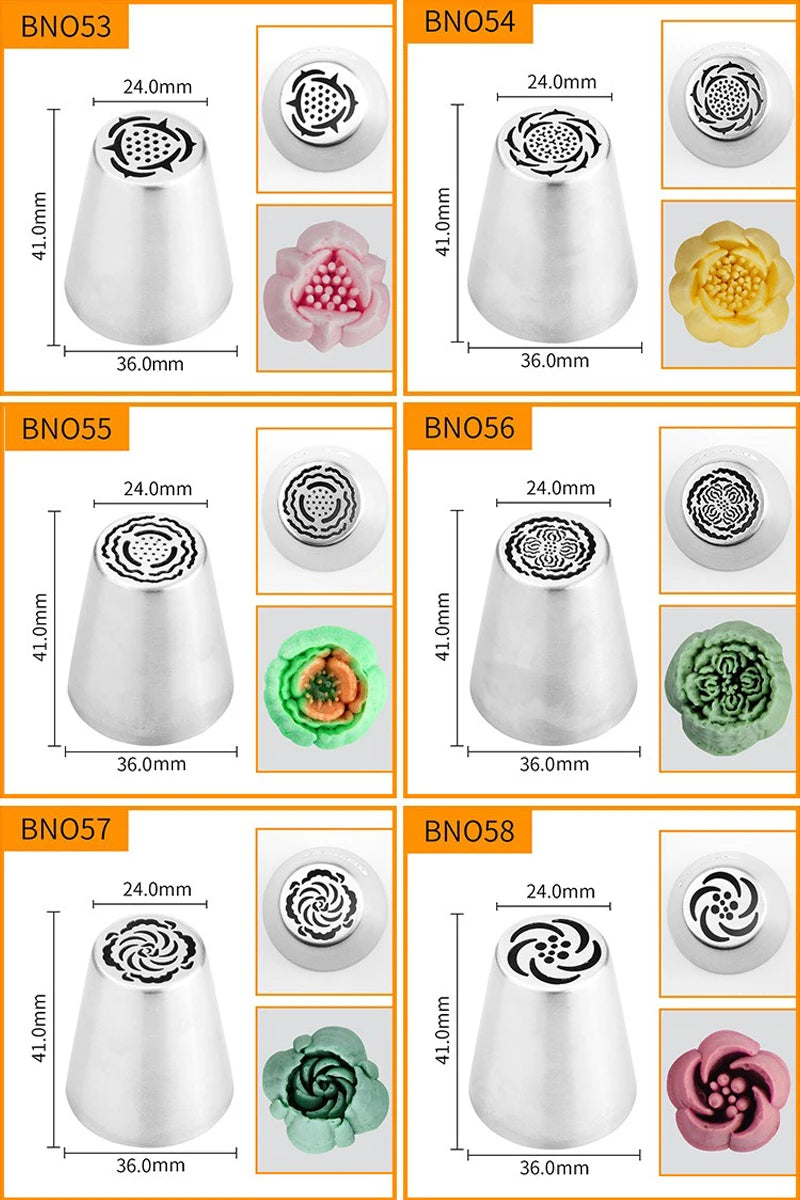 Russian Stainless Steel Piping Tips Flower Shaped Cake